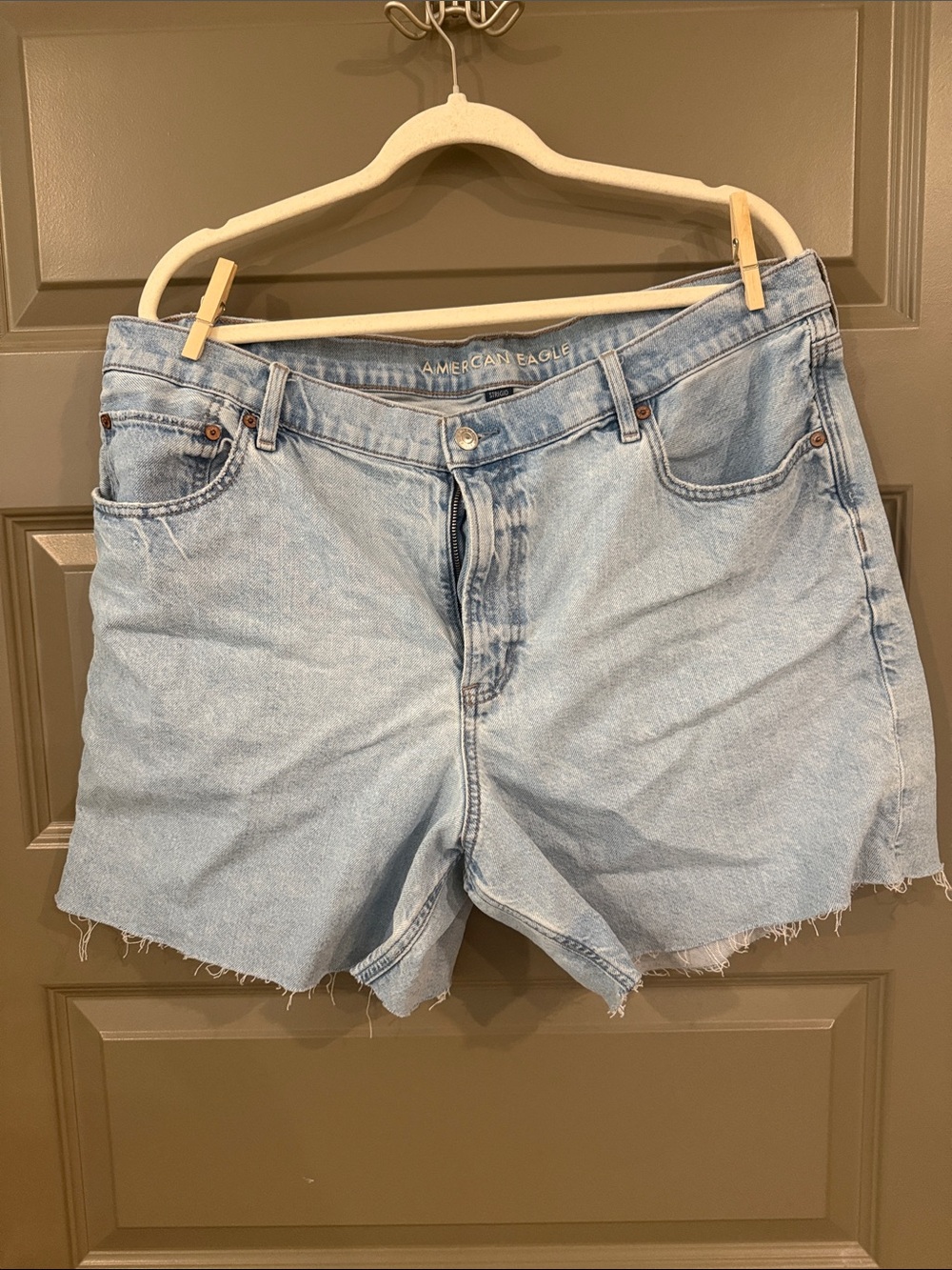 American Eagle Outfitters Light Wash High-Rise Denim Shorts